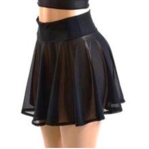 Black mesh see through skater skirt *today only*
